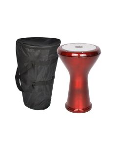 Vatan gegoten aluminium goblet drum, Egyptisch model, 22cm diameter, 44cm diep, rood gelakt