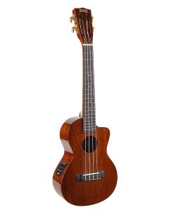 Mahalo Java Series tenor ukelele met 4 band EQ en cutaway, vintage naturel, met tas