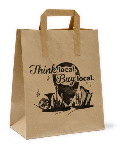 private label paper bag for campaign THINK LOCAL BUY LOCAL 22희盵 en, 80gr brown craft paper