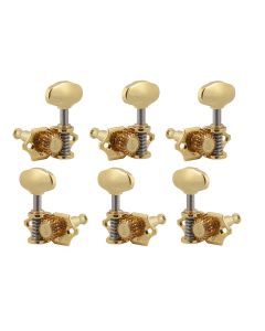 Schaller GrandTune Single machine heads 3L3R Butterbean, 21,7x6mm solid shaft, gold