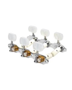 Schaller GrandTune Classic Hauser machine heads pearloid white pegs, white string rollers, nickel