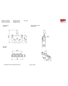 Schaller Megaswitch E lever switch 5-way, 40,7mm spacing, bolts included, black cap