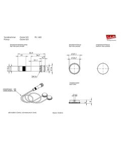 Schaller Oyster D/S double socket pickup for internal mount, 35cm cable with endpin jack