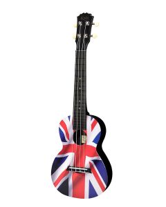 Korala Poly Ukes concert ukelele polycarbonaat, achterblad met akoestische kamers, UK Union flag