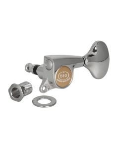 Gotoh machine heads for guitar, 3xL+3xR, ratio 1:15, height adjustable post, magnum lock, chrome button