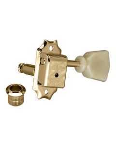 Gotoh machine heads for guitar, 3x left en right, ratio 1:15, keystone button, gold