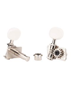 Gotoh machine heads for ukulele, ultra light, 1:14 ratio, white button, nickel