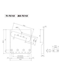 Gotoh Master Relic Collection bridge for e-guitar, Teaser,  pitch 10,8mm, brass "In-tune" saddles, aged chrome