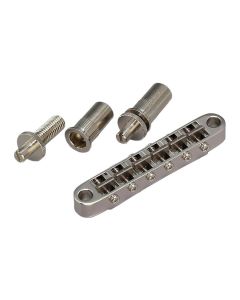 Gotoh bridge for e-guitar, "tune-o-matic" stud spacing 74,0mm, titanium saddles, nickel