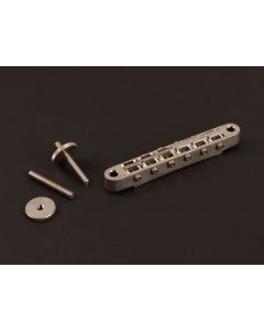 Gotoh Master Relic Collection bridge for e-guitar, "tune-o-matic", thumbwheel spacing 74,0mm, hard zinc saddles, aged nickel