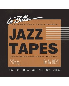 La Bella Nylon Tape Wound Electrics snarenset elektrisch 7, medium, 014-018-036w-046-056-067-079