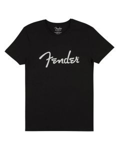 Fender Clothing T-Shirts spaghetti logo men's tee, black, S