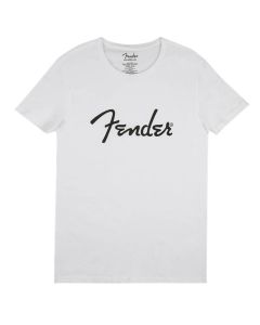 Fender Clothing T-Shirts spaghetti logo men's tee, white, S