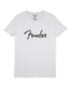 Fender Clothing T-Shirts spaghetti logo men's tee, white, L