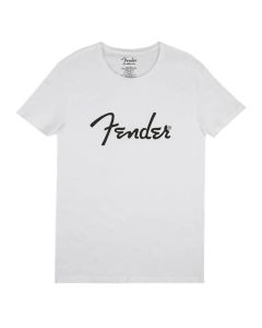 Fender Clothing T-Shirts spaghetti logo men's tee, white, XL