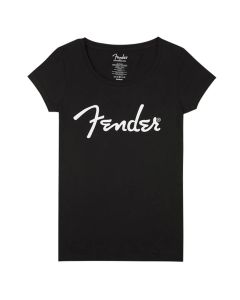 Fender Clothing T-Shirts spaghetti logo women's tee, black, M