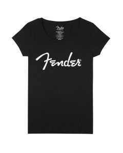 Fender Clothing T-Shirts spaghetti logo women's tee, black, L