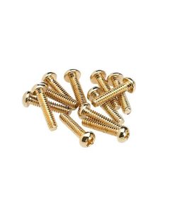 Fender Genuine Replacement Part pickup/selector switch mounting screws, Philips roundhead, gold, 12 pcs