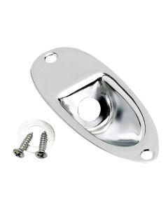 Fender Genuine Replacement Part Stratocaster recessed jack ferrule plate, chrome