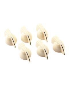 Fender Genuine Replacement Part amplifier knobs, chicken head style, creme, set of 6