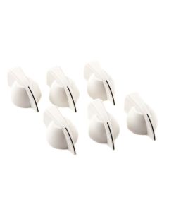 Fender Genuine Replacement Part amplifier knobs, chicken head style, white, set of 6