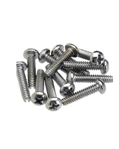 Fender Genuine Replacement Part pickup/selector switch mounting screws, Philips roundhead, chrome, 12 pcs