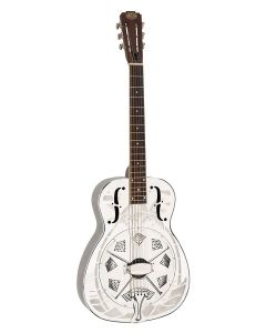 Royall Single Cone 14 fret resonator WEST END, bell brass body etched nickel finish, with softcase