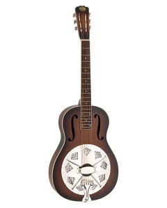 Royall Single Cone 12 fret resonator HOBO, wooden body sunburst finish, with softcase