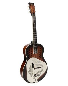 Royall Tri Cone 12 fret resonator DELTA, wooden body dark sunburst finish, with softcase