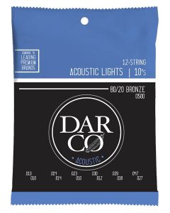 Darco string set acoustic 12-string 80/20 bronze, light 010