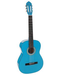 Salvador Kids Series klassieke gitaar 4/4 maat, linden b&s, nikkel frets, truss rod, glossy blauw