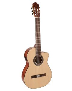 Salvador klassieke gitaar, spruce top, sapele b&s, Savarez snaren, satin finish, met cutaway en EQ5