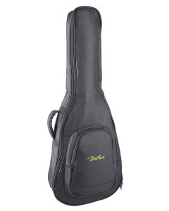 Boston gigbag voor klassieke gitaar, 6 mm. voering, nylon, 2 riemen, groot voorvak, zwart