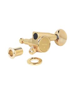 Gotoh machine heads for guitar, 3x left en right, ratio 1:16, gold oval button, gold