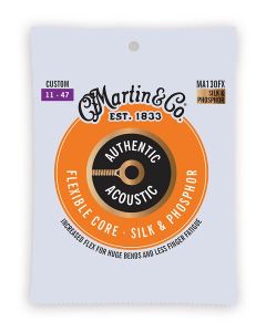 Martin Authentic Acoustic Flexible Core string set, silk & phosphor bronze, custom, 011-013-023-028-038-047