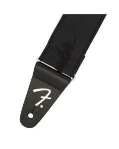 Fender Weighless Running Logo gitaariem, 5cm. breed, zwart/zwart