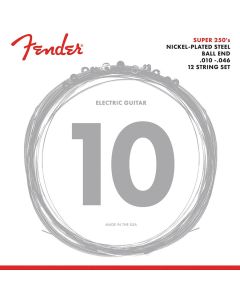 Fender Super 250s string set electric, nickel plated steel, 12-string, ball end, 010-046