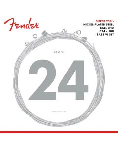 Fender Super 250s string set electric bass, nickel plated steel, ball ends, 024-034-044-065-080-100