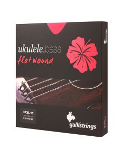 Galli snarenset voor bas ukulele, flatwound chrome steel on synthetic core, 5-snarig