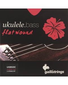 Galli snarenset voor bas ukulele, flatwound chrome steel on synthetic core, 5-snarig