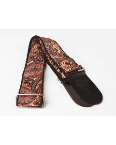 Gaucho Traditional Series guitar strap,2 inch jacquard jacquard weave, leather slips, multi colors12