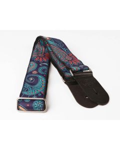 Gaucho Traditional Series guitar strap,2 inch jacquard jacquard weave, leather slips, multi colors200