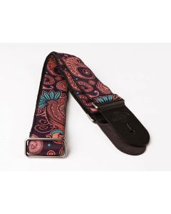 Gaucho Traditional Series guitar strap,2 inch jacquard jacquard weave, leather slips, multi colors300