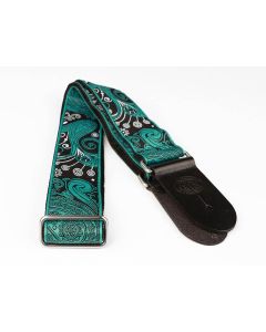 Gaucho Traditional Series guitar strap,2 inch jacquard jacquard weave, leather slips, multi colors400