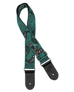 Gaucho Traditional Series guitar strap,2 inch jacquard jacquard weave, leather slips, multi colors400