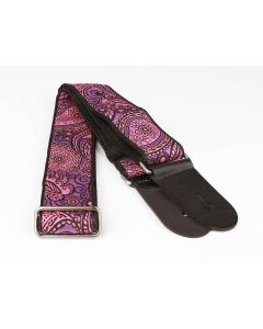 Gaucho Traditional Series guitar strap,2 inch jacquard jacquard weave, leather slips, multi colors500