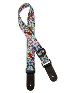 Gaucho Standard Series ukulele strap with blue flowers