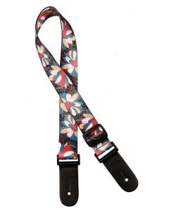 Gaucho Standard Series ukulele strap with multicolor flowers