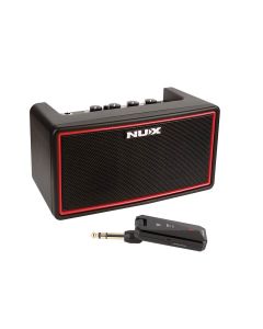 NUX Mighty Series draadloze oplaadbare stereo gitaar versterker incl. zender bluetooth, reverb  delay, drums,10 Watt