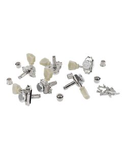 Gotoh machine heads for guitar, 3x left en right, ratio 1:15, magnum lock, keystone button, nickel